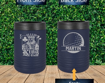 Aangepaste 2-zijdige golfblikjeskoeler, golfvader kan koeler, gepersonaliseerde golfdrinkwaren, golfdrinkwaren, golfvadercadeau golfteamcadeau, golftumbler