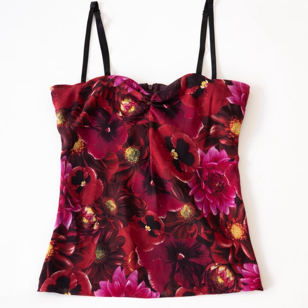 Dolce Gabbana floral purple corset top IT 44