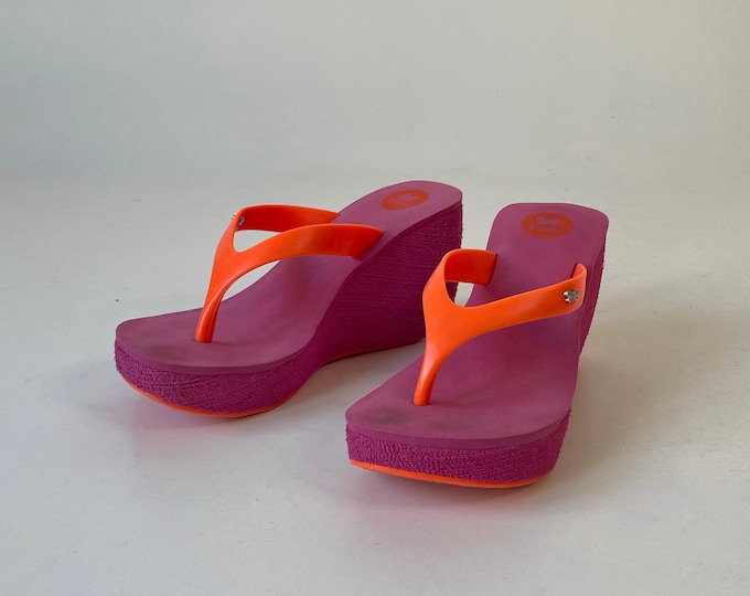 Y2k Platform Beach Sandals / Wedge Flip Flop / Platform Flip Etsy