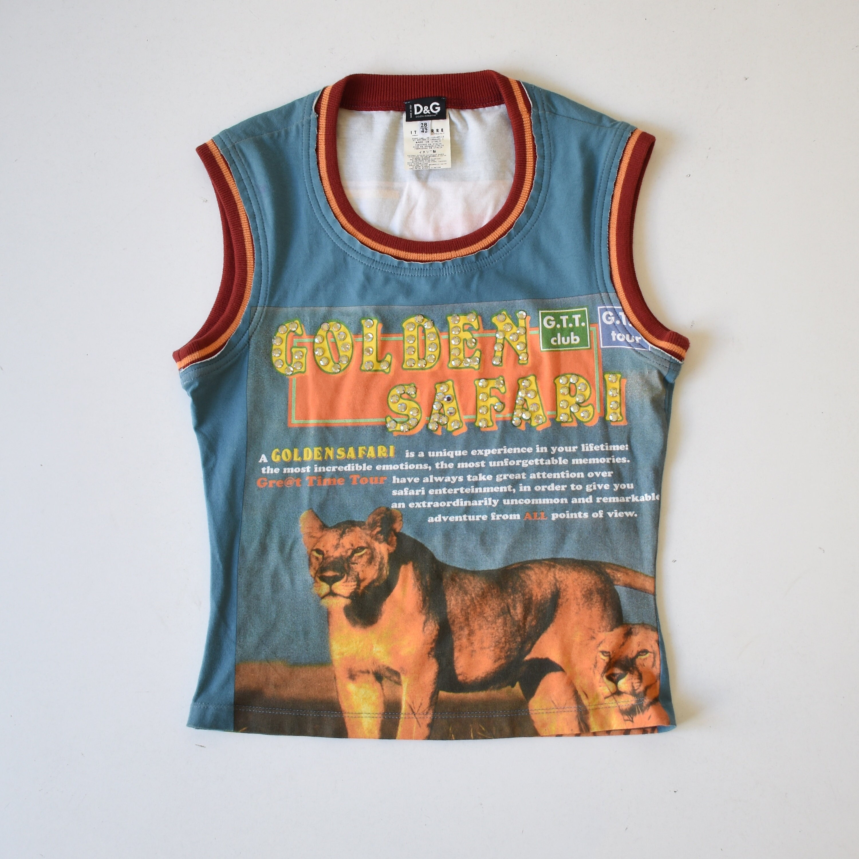On Hold Y2k Archival Dolce Gabbana D&G 2003 Safari Tank Top / DG