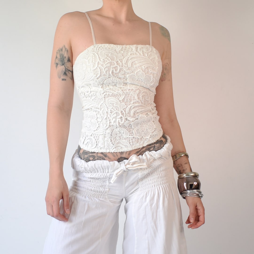 White Lace Tube Corset Top / White Lace Corset Top Etsy