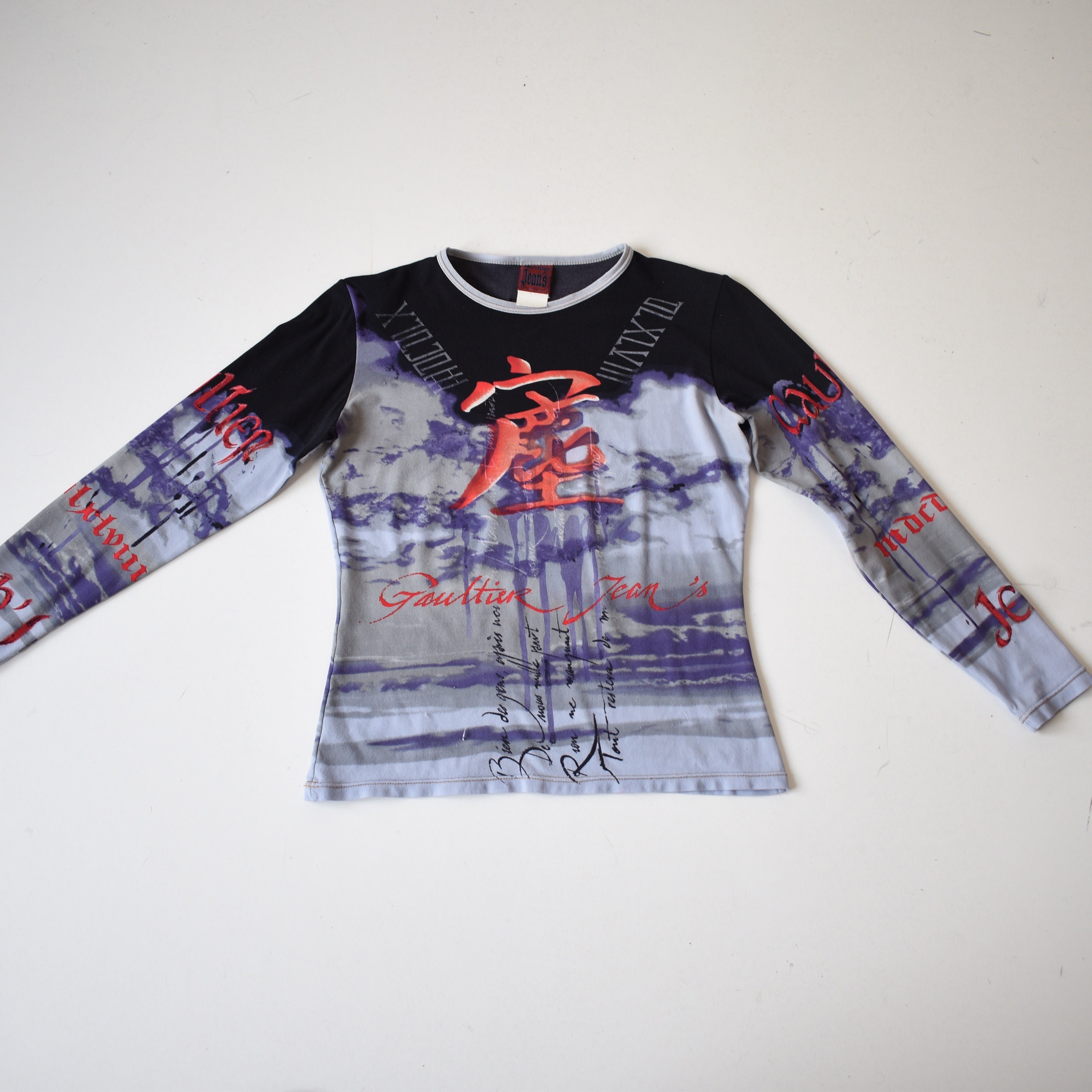 Jean Paul Gaultier Graphic Chinese Letter Graffiti Print 1997
