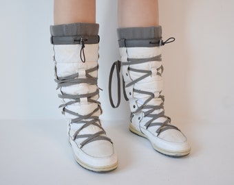 Y2k PUMA Lace up Silver Boxing Boots Silver Cyber - Etsy