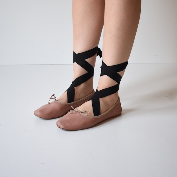 tie up ballet flats