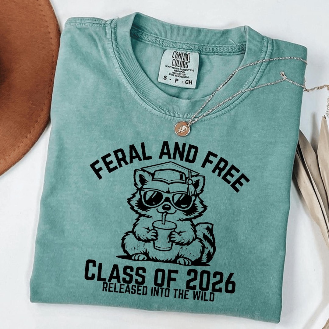 Senior Racoon Feral and Free Class of 2026 Released Into the Wild Png Svg, Graduation ...