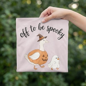 Off to Be Spooky PNG, Halloween Goose PNG, Funny Ghost Goose Sublimation Design, Cute Pumpkin Goose Digital Download