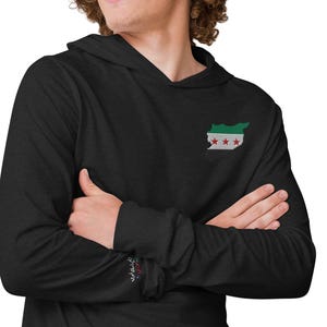 Suri Hor - Free Syrian- Lightweight Long Sleeve Hooded Tee – Embroidered Edition