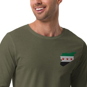 Lightweight Long Sleeve Tee – Syria Flag Edition حلوة يا بلدي