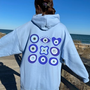 Evil Eye Hoodie Back Print Hoodie Aesthetic Clothes Preppy Hoodie Egirl Clothing VSCO Hoodie Indie Clothing Oversized Hoodie Trendy Hoodies