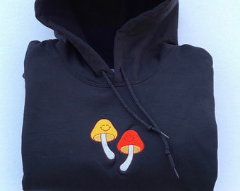 Mushroom Embroidered Hoodie Vintage Mushroom Hoodie Embroidered Sweatshirt Mushrooms Clothing Trendy Hoodie Aesthetic Hoodie Gift for Her