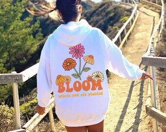 Positiver Hoodie mit Spruch auf der Rückseite Oversized Hoodie Trendy Hoodie mit Worten auf der Rückseite Preppy Hoodie Y2K Ästhetische Sweatshirts Geschenke für Sie