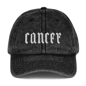 Cancer Zodiac Baseball Cap - Embroidered Cancer Dad Hat - Cancer Old English Vintage Cap - Zodiac Sign Hat - Cancer Hat - Astrology Sign