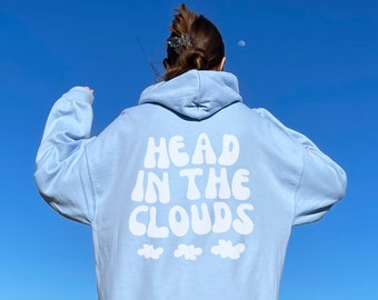 Head in the Clouds Hoodie Oversized Hoodie mit Worten auf der Rückseite Trendy Hoodie Ästhetische Sweatshirts Tumblr Hoodie VSCO Sweatshirts Preppy