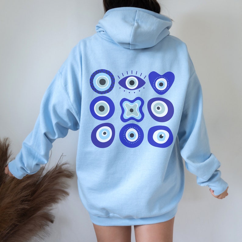 Evil Eye Hoodie Ojo Turco Preppy Sweatshirt Trendy Hoodies Etsy