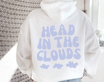 Cabeza en las nubes Sudadera con capucha Sudaderas con capucha de moda con cita en la parte posterior Solo sudadera preppy Ropa estética Tumblr Sudadera con capucha VSCO Sudadera con capucha Mujeres