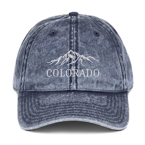 Vintage Embroidered Colorado Baseball Cap Colorado Hat Mountains Hats Distressed Hat Colorado Cap Colorado Gifts Home State Hate