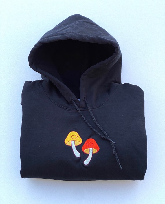 Mushroom Embroidered Hoodie Vintage Mushroom Hoodie Embroidered Sweatshirt Mushrooms Clothing Trendy Hoodie Aesthetic Hoodie Gift for Her