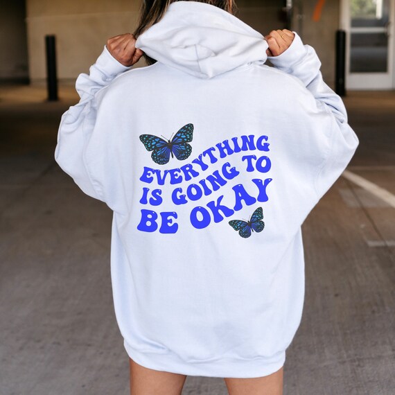 Hoodie with 2025 butterfly on back