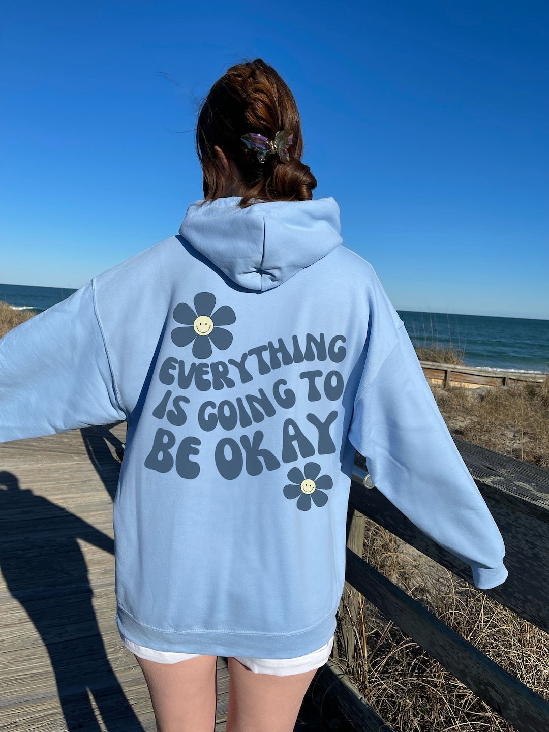 Everything is Going to Be Okay Hoodie With Words on Back Print Etsy