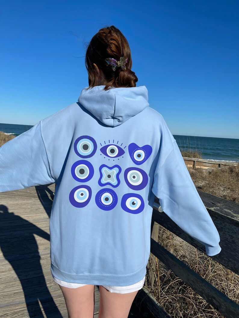 Evil Eye Hoodie Ojo Turco Preppy Sweatshirt Trendy Hoodies Etsy