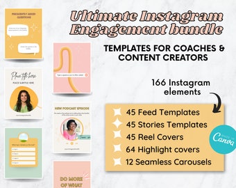 Instagram Canva Business Template | Coach & Entrepreneur | Instagram Feed, Story Templates | Social Media Posts, Instagram Carousel Template