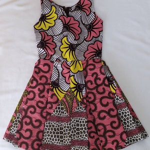 Ankara toddler box pleated dress African print toddler dress