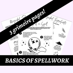 Basics of Spellwork // Digital Grimoire // Printable Grimoire // Baby Witch