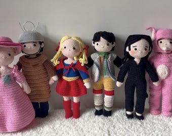 Patrón de crochet - conjunto de 6 muñecos