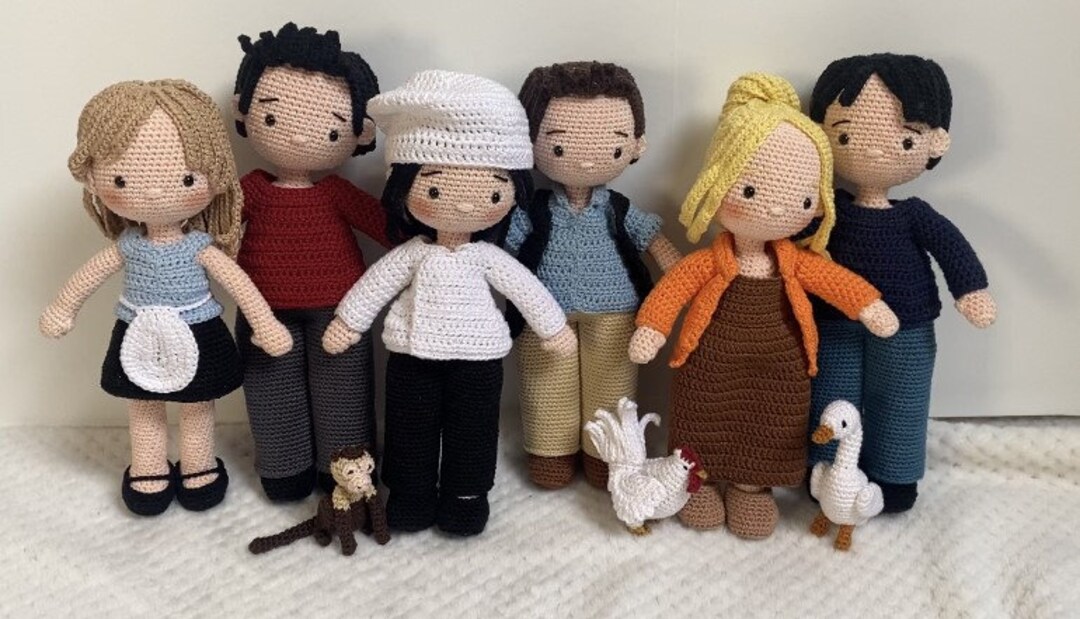 Friends Crochet Pattern Set of 6 Characters Etsy