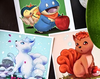 Pokemon - Fine Art Prints (approx. 12 x 12 cm)