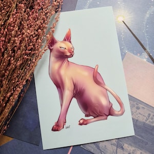 Naked Cat - Fine Art Print 4x6" (ca. 10x15cm)