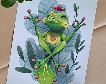 Happy Frog - Art Print A3 Poster (11,7" x 16,54")