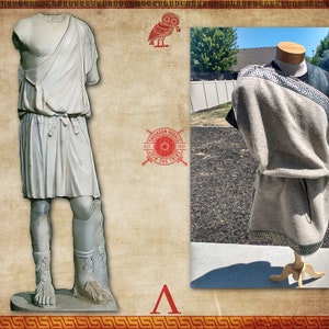 Greek Wool Chiton || Dorian Chiton || Ancient Greek || Antiquity Clothing || Archaic Greek Replica || Hellenic Age Clothing || Zeus