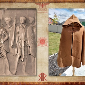 Roman Cloak || Wool Paenula || SPQR || Iron Age Cloak || Roman Legionary Cloak  || Historical Hoodie || Historical European Culture || Rome