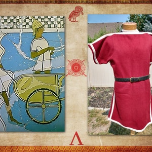 Mycenaean Tunic || Ancient Greek Charioteer Chiton || Archaic Greek || Bronze Age Clothing || European History || Cultural Clothing || Greek