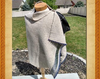Spartan Phoinikis: Authentic Hellenistic Wool Cloak || Classical Greek Warrior Garment || Handcrafted Historical Replica