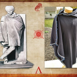 Ancient Greek Chlamys || Hellenistic Cloak ||  Iron Age Classical Greek Clothing || Athenian Cloak of Antiquity || Byzantine Clothing