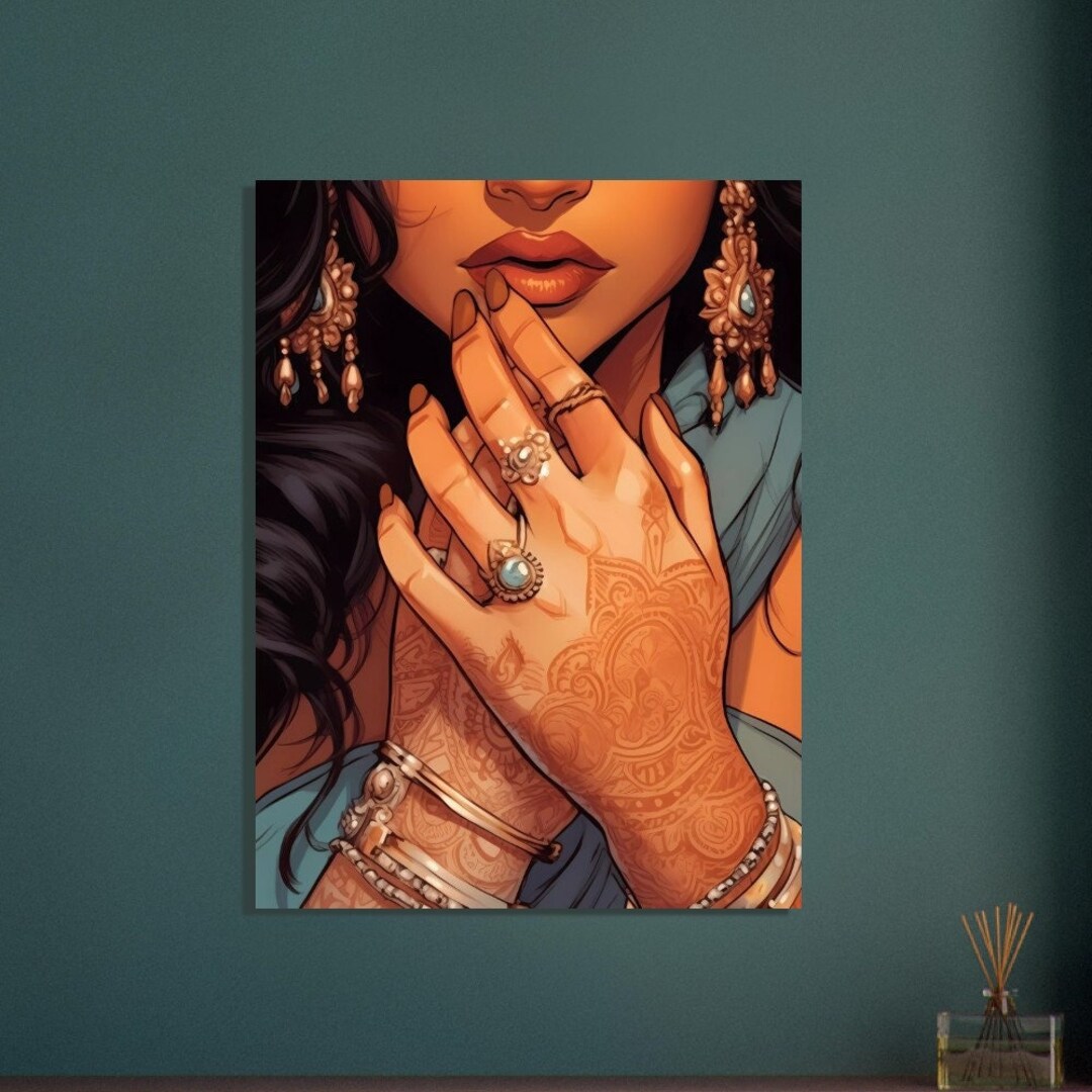 Desi Girl Poster Desi Wall Art Desi Art Indian Woman With Etsy