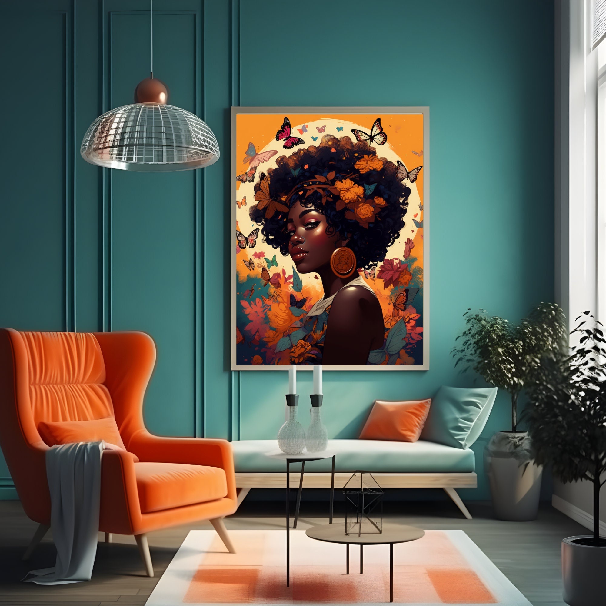 Floral Head, Black Woman Head Flowers, Flower Head Woman, Afro Woman