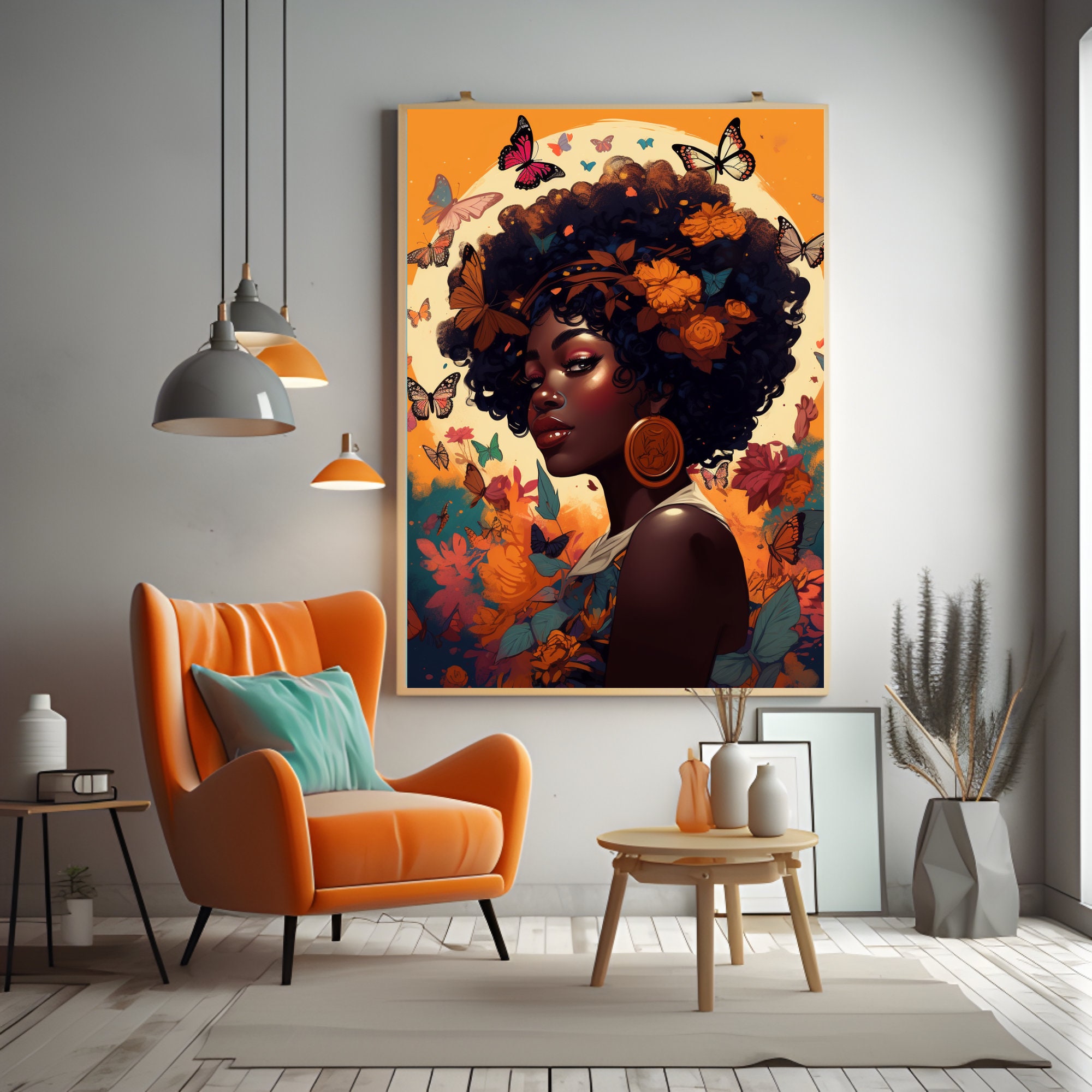 Floral Head, Black Woman Head Flowers, Flower Head Woman, Afro Woman