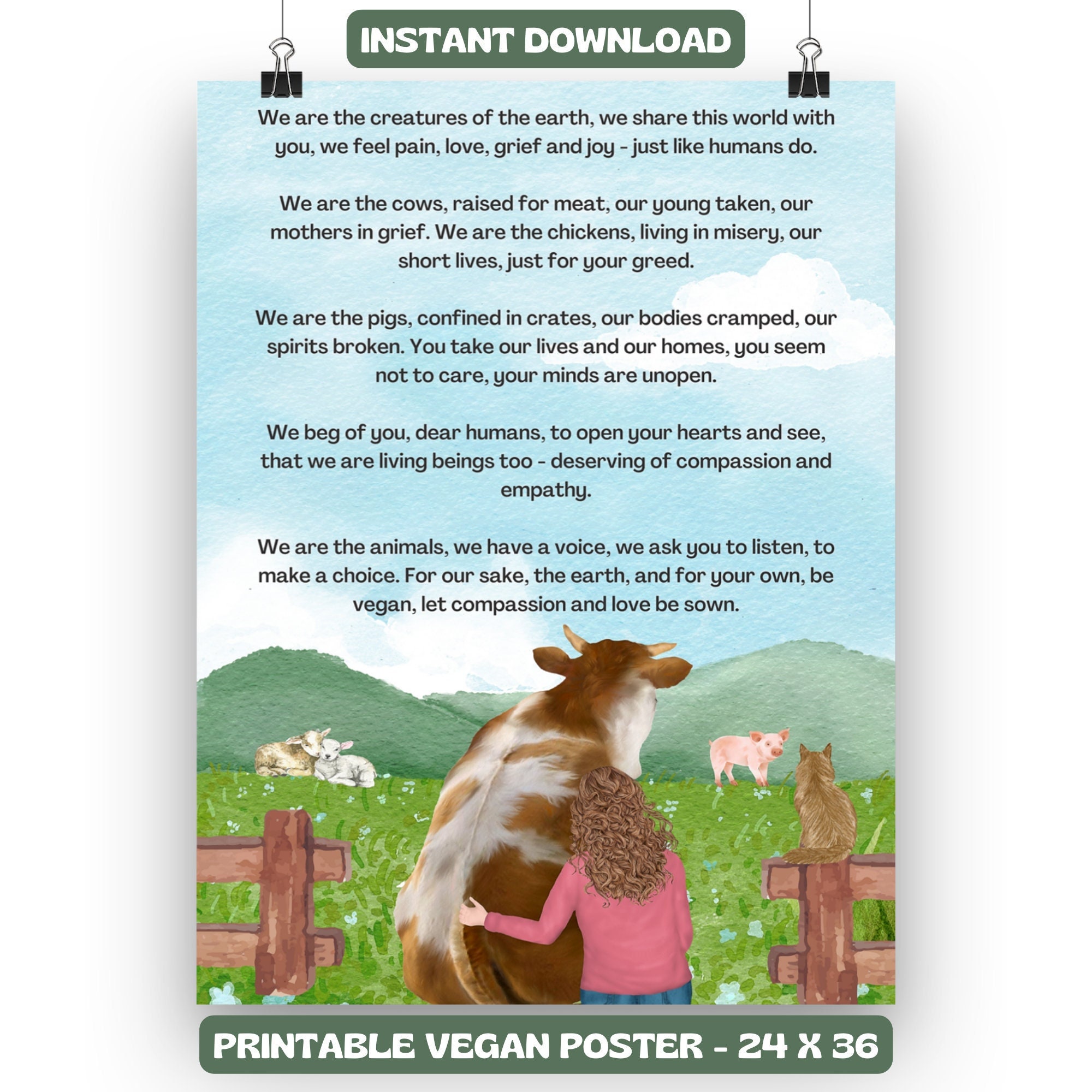 Animal Rights Poster - Etsy Animal Rights Poster - Etsy