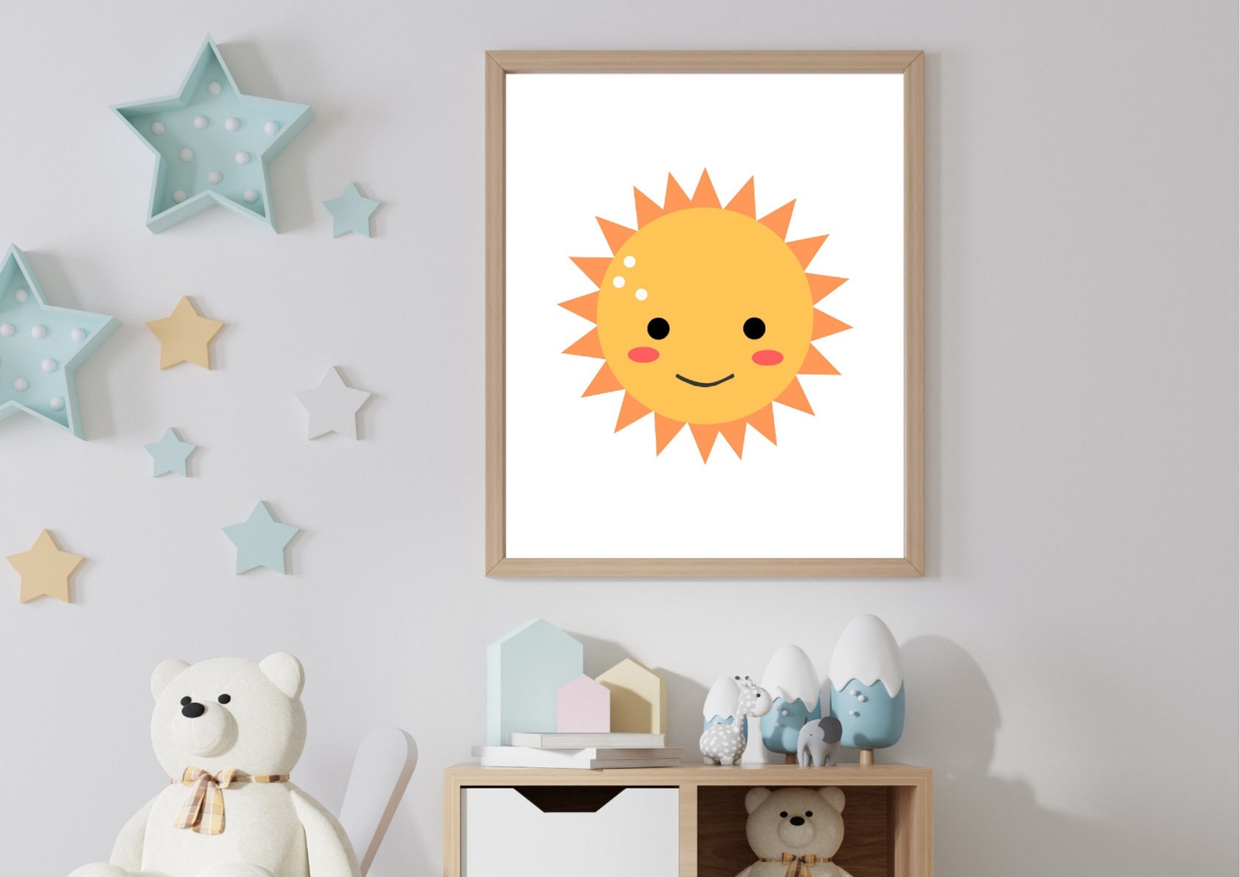 Happy Sun Wall Art Etsy