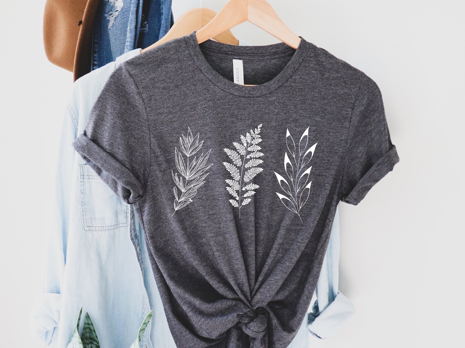 Leaf Print Shirt Botanical Shirt Plant Shirt Nature Etsy