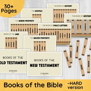 Books of the Bible Practice Game/ Learn Old and New Testament Books of the Bible Order for children/ Printable Kids Bible Sorting Activity