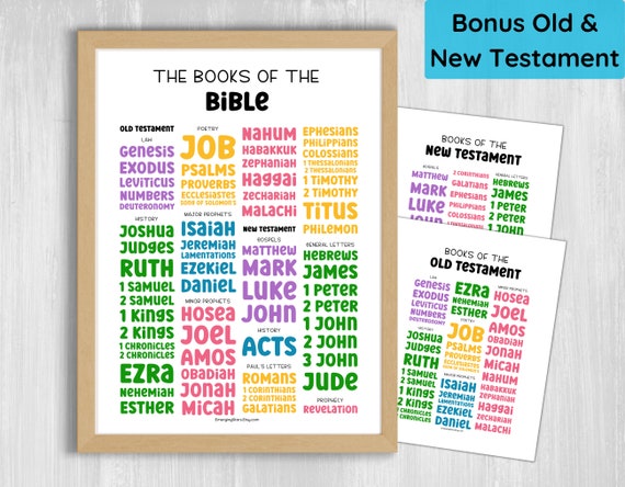 Books of the Bible Poster for Kids/ Educational New and Old - Etsy