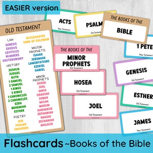 Flashcards Bücher der Bibel / Kinderbibel-Sortieraktivität / Christliche Sonntagsschule / Druckbare Kinderbibel-Orderkachelspiel