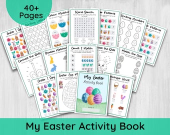 Kids Easter Worksheets, Easter Printable Activities, Toddler Easter Games, Easter Preschool Busy Book, Easter Activity Book,  Easter Gnome