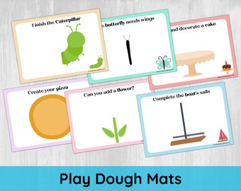 Printable Play Dough Mats for children/ Montessori Placemats for toddlers/ Play doh Playmats for Preschoolers/ Homeschool activities digital