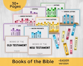 Books of the Bible Practice Game/ Printable Kids Bible Sorting Activity/ Old and New Testament Books of the Bible for children/ Homeschool