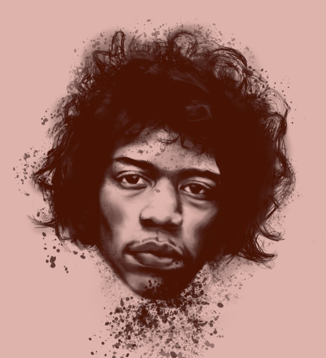 Jimi Hendrix Art Print Etsy